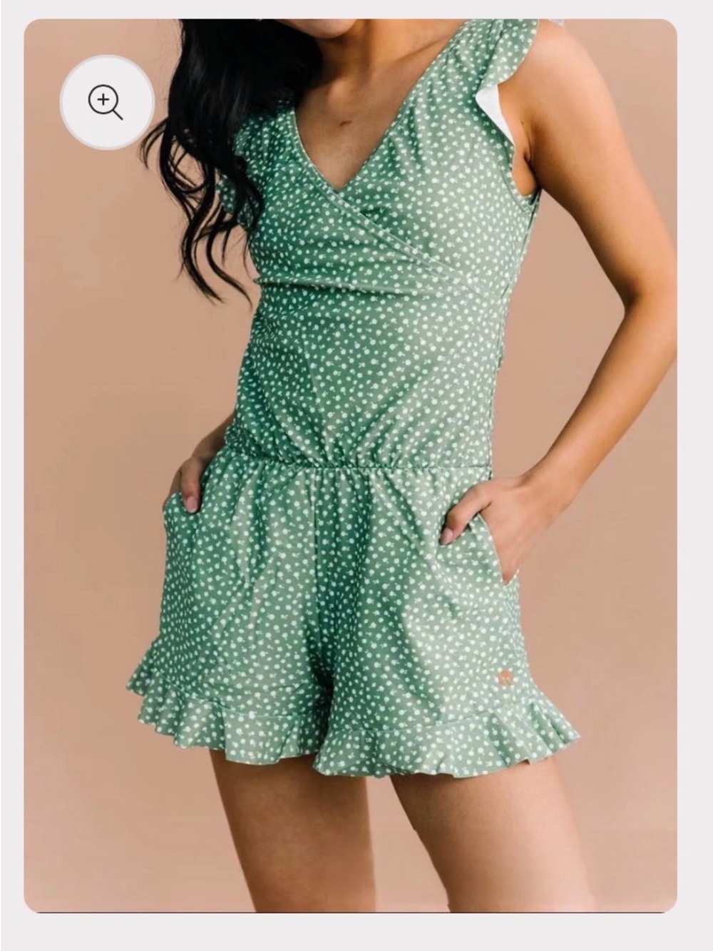 Green mini floral Sususummer Swim Romper size medium